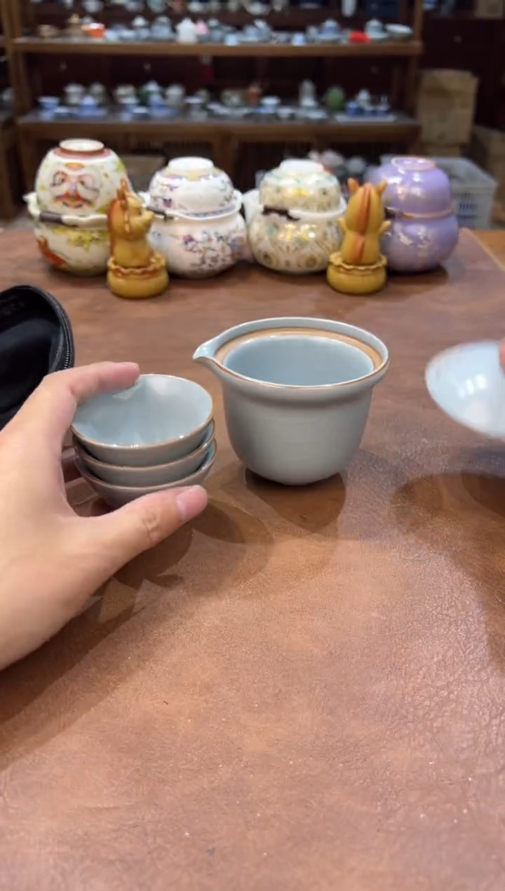 真的很便宜会开片的旅行茶具