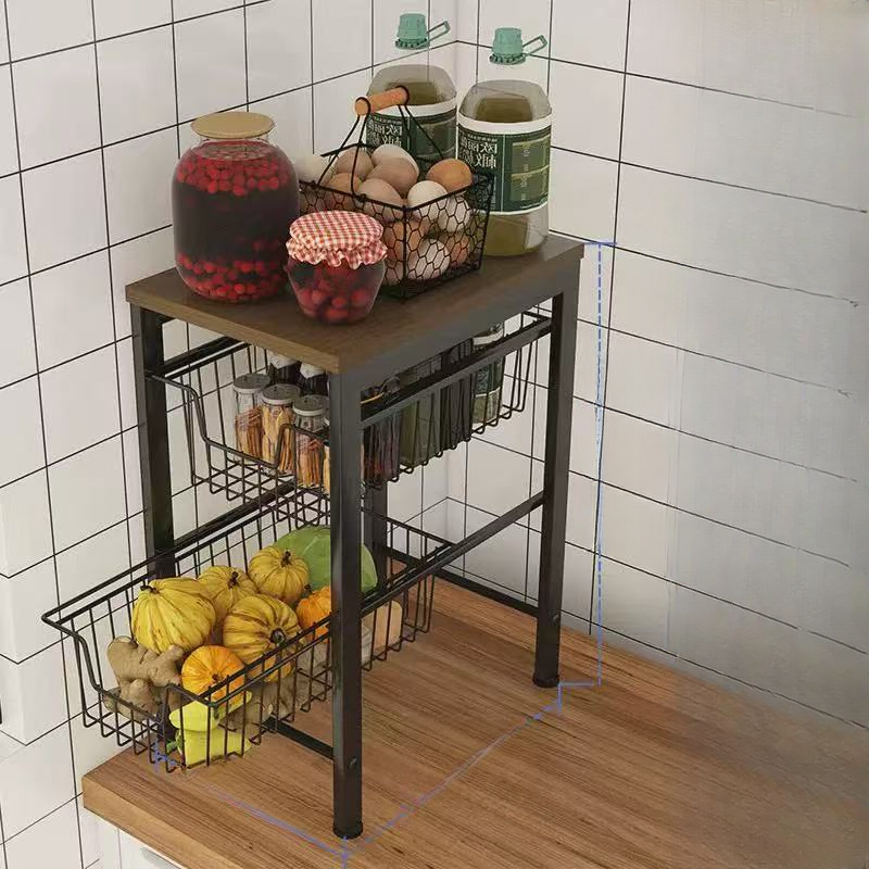 ZG1312三层窄缝柜置物架配胡桃板28.5*40*53库存尾货（三楼）