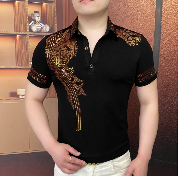 《鎏金飞翼》夏季Polo衫高品质帅气男士百搭翻领潮流商务修身网红