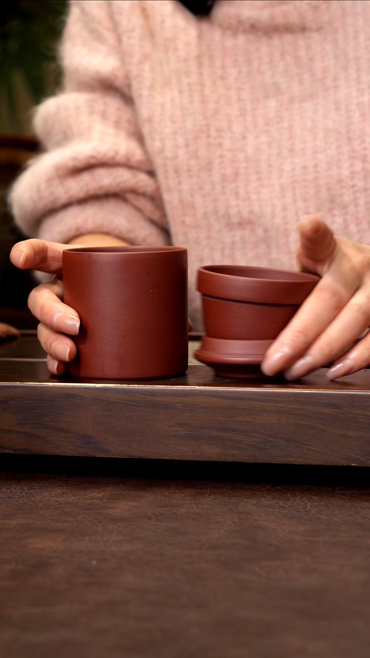 茶壶紫砂红清水快乐杯