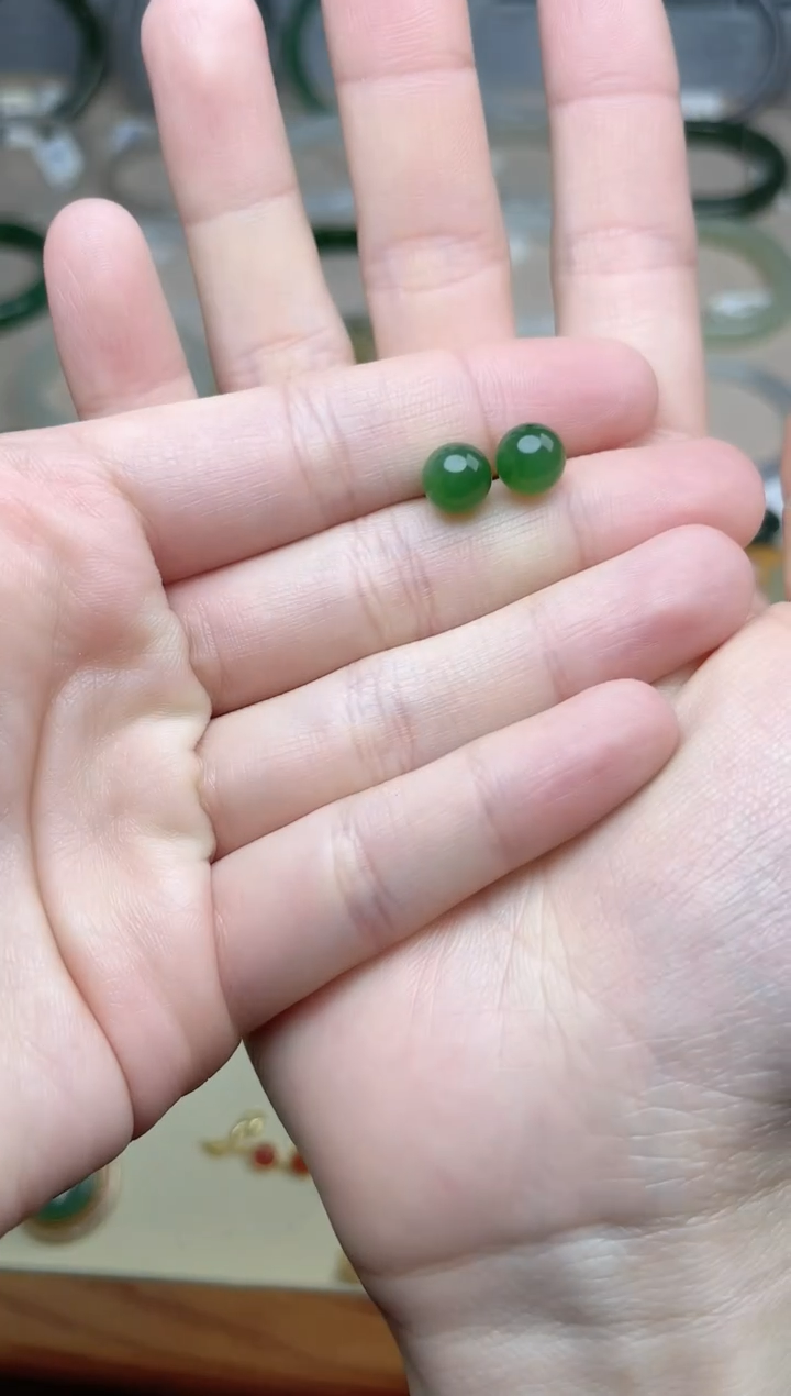 【闪购商品】和田玉耳饰银S925镶嵌耳钉kk