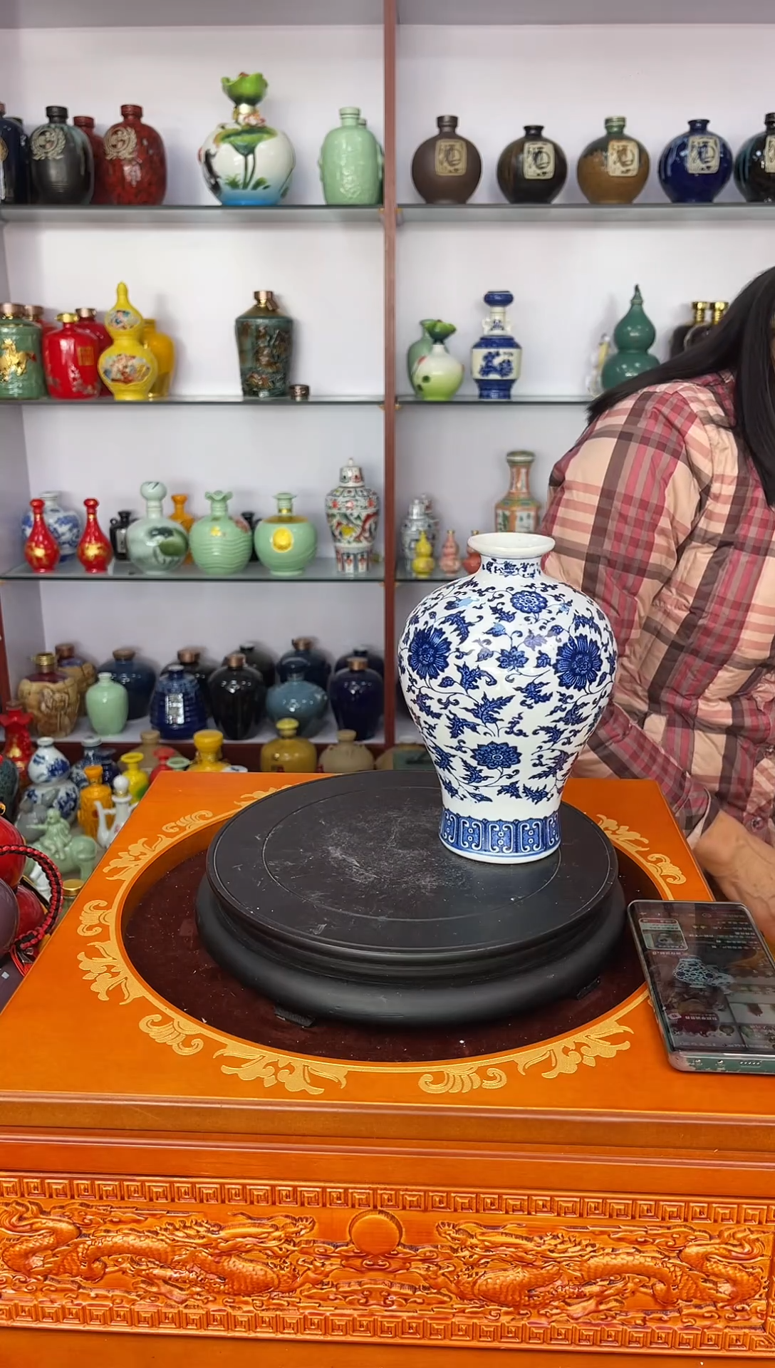 瓶瓷   2斤装青花缠枝莲      陶瓷空酒坛