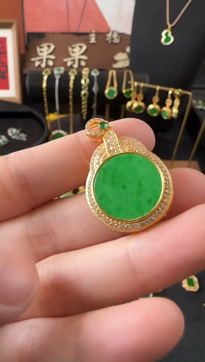 【闪购商品】翡翠颈饰银S925镶嵌吊坠