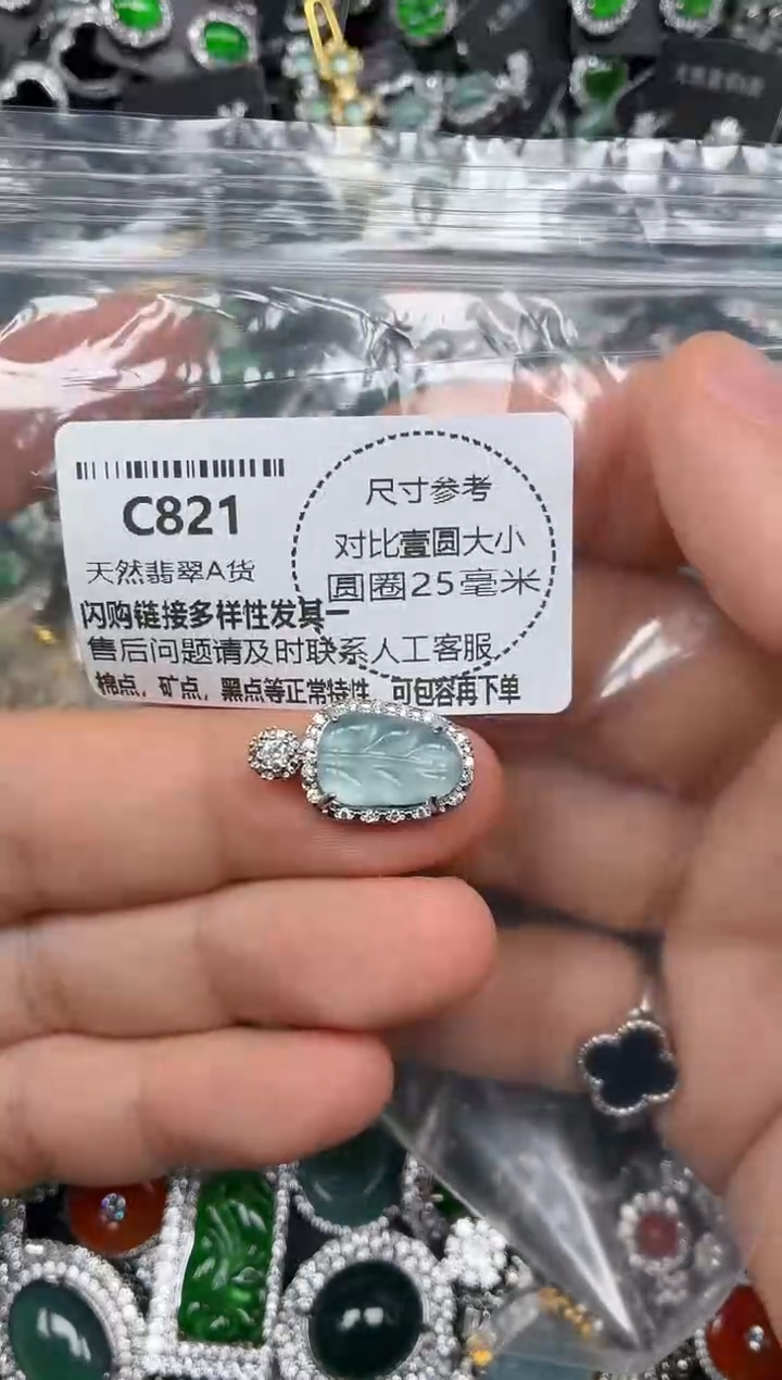 颈饰未镶嵌翡翠C821吊坠