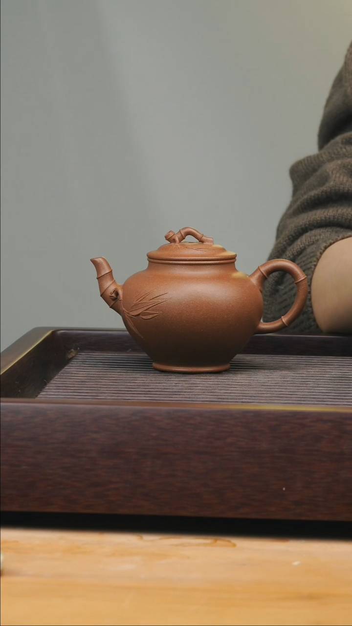 【闪购商品】紫砂茶壶竹节报春段泥