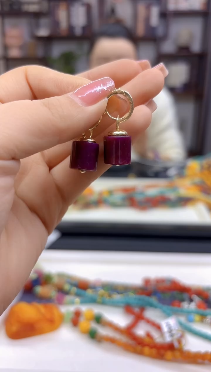 【闪购商品】苏纪石（舒俱来）耳饰14K金镶嵌E546