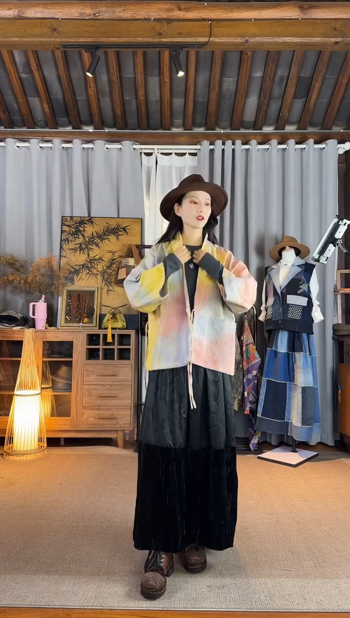 设计师款黑色拼接半裙