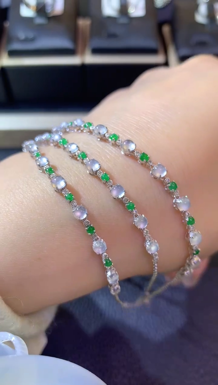 【闪购商品】翡翠手链18K金镶嵌A26多样性发一件