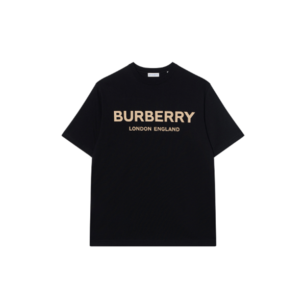 未使用 BURBERRY/博柏利 Logo字母印花圆领套头短袖T恤 男款 黑色