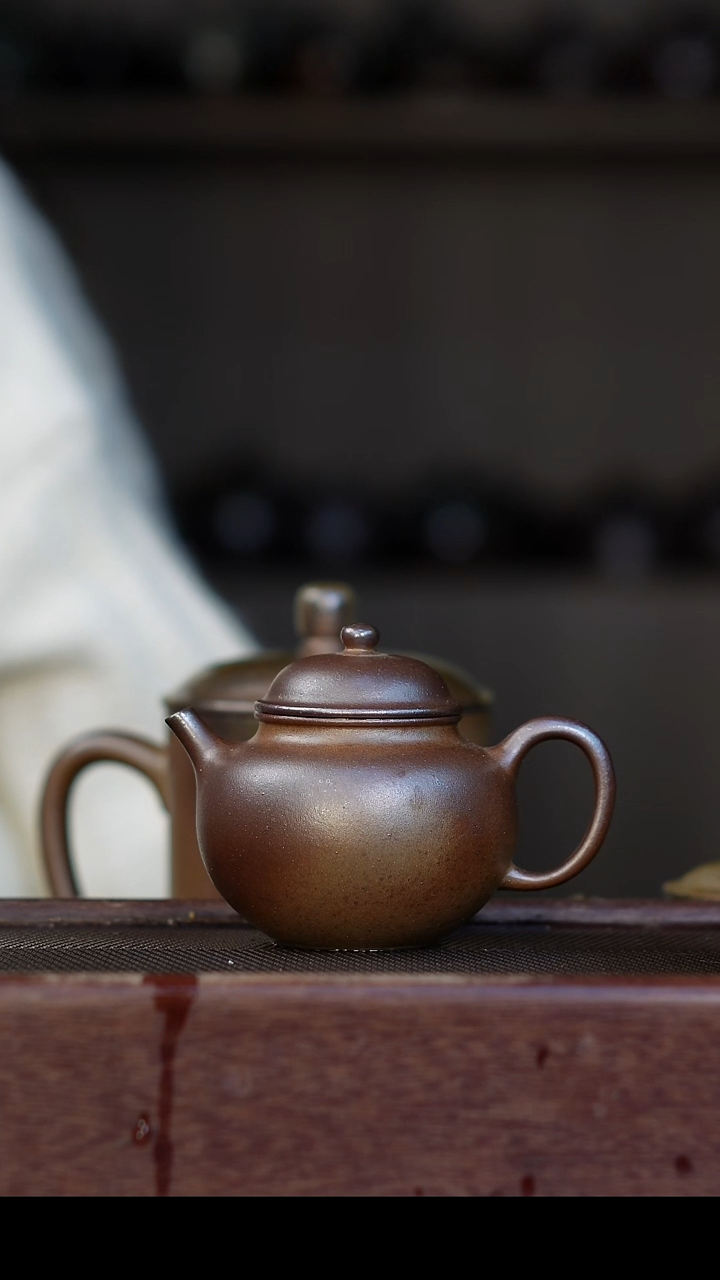 茶壶紫砂柴烧紫砂 天青小苹果150cc