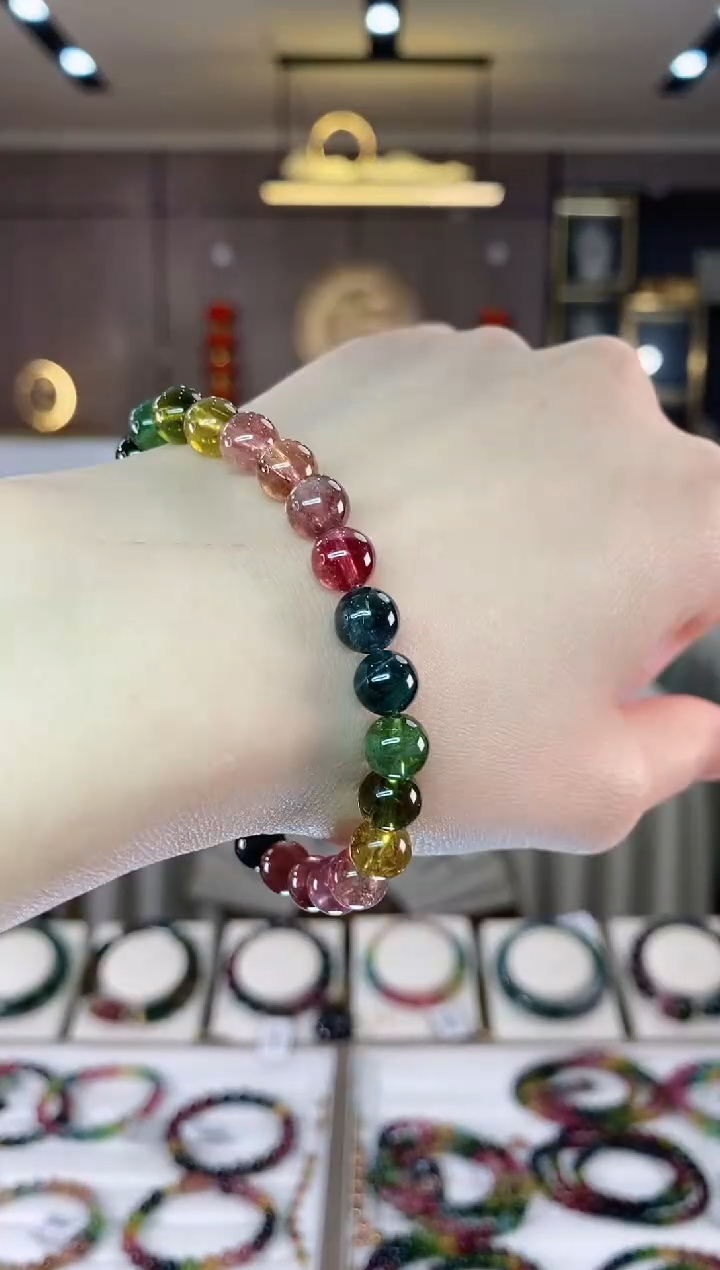 【闪购商品】碧玺单圈手串7mm+未镶嵌一物一证dan