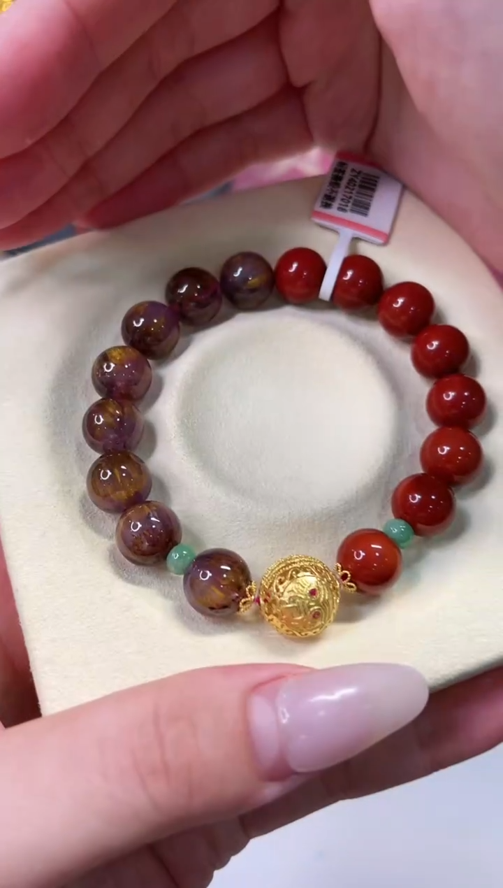 【闪购商品】南红玛瑙手链18K金镶嵌@@ZY40217018