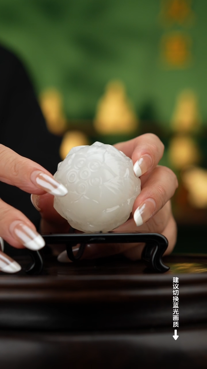 玉【好运莲莲】天然玉石手把件