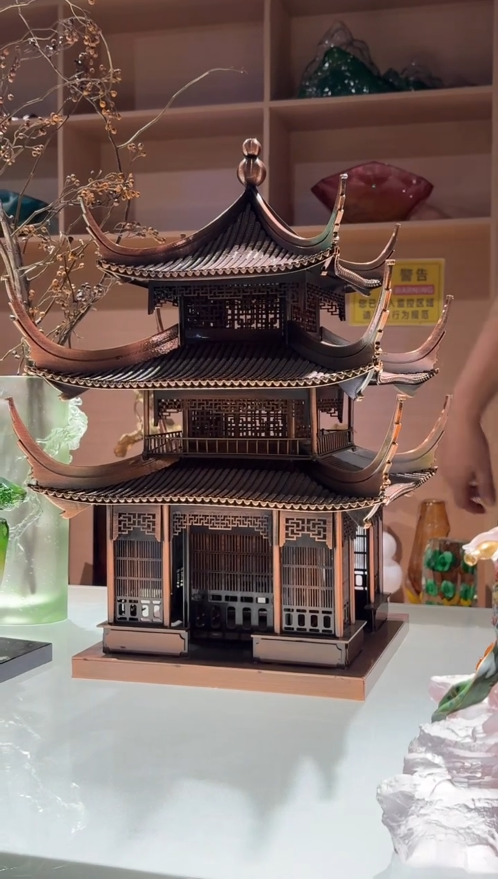 摆件大四角塔（三层）YC21-0017