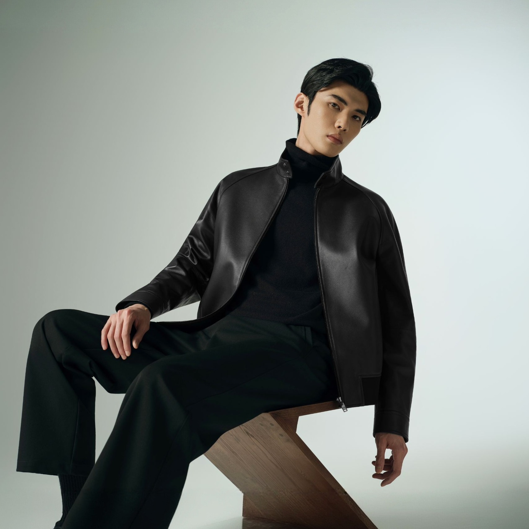 【绵羊头层皮革】利郎官方真皮皮衣男士2025秋季新款黑色短款外套