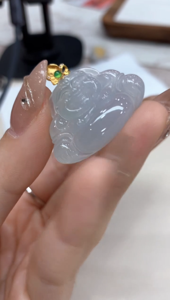 【闪购商品】翡翠吊坠(不含链)18K金镶嵌佛公