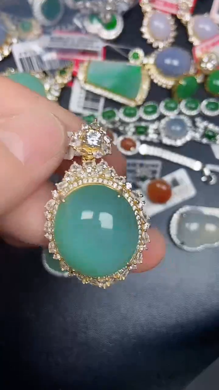 银S925镶嵌戒指翡翠3640