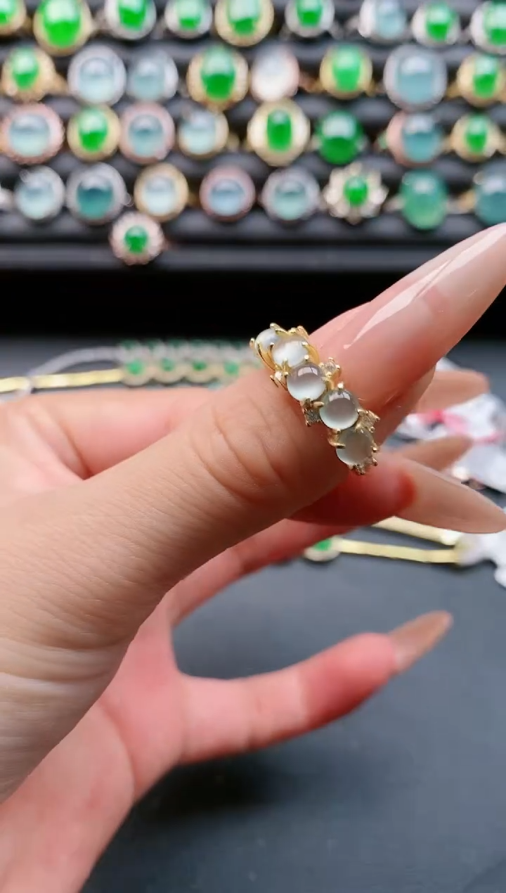 【闪购商品】翡翠戒指银S925镶嵌111111