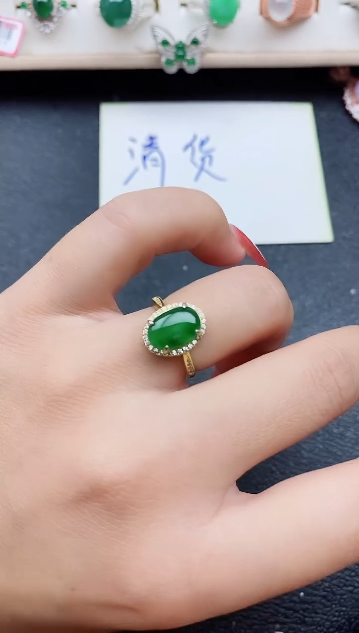 【闪购商品】翡翠戒指银S925镶嵌1111