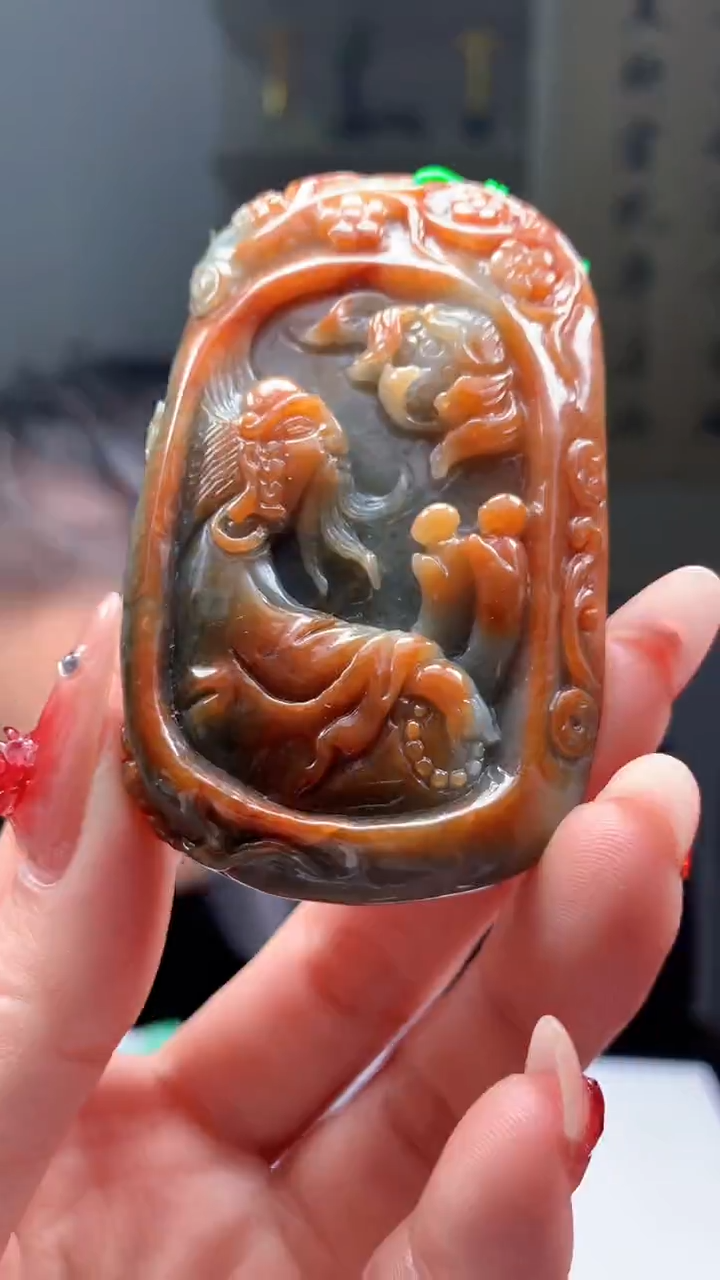 【闪购商品】定制翡翠未镶嵌1049ry-毛货挂件