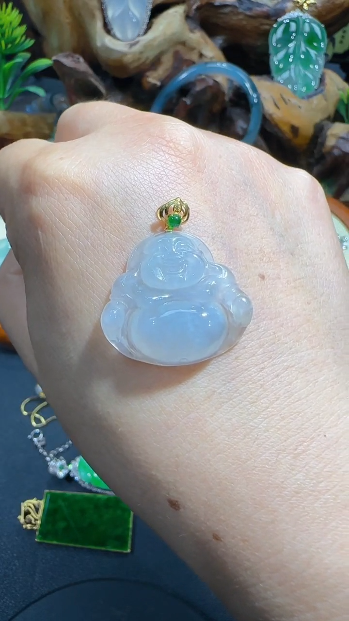 【闪购商品】翡翠吊坠(不含链)18K金镶嵌吊坠