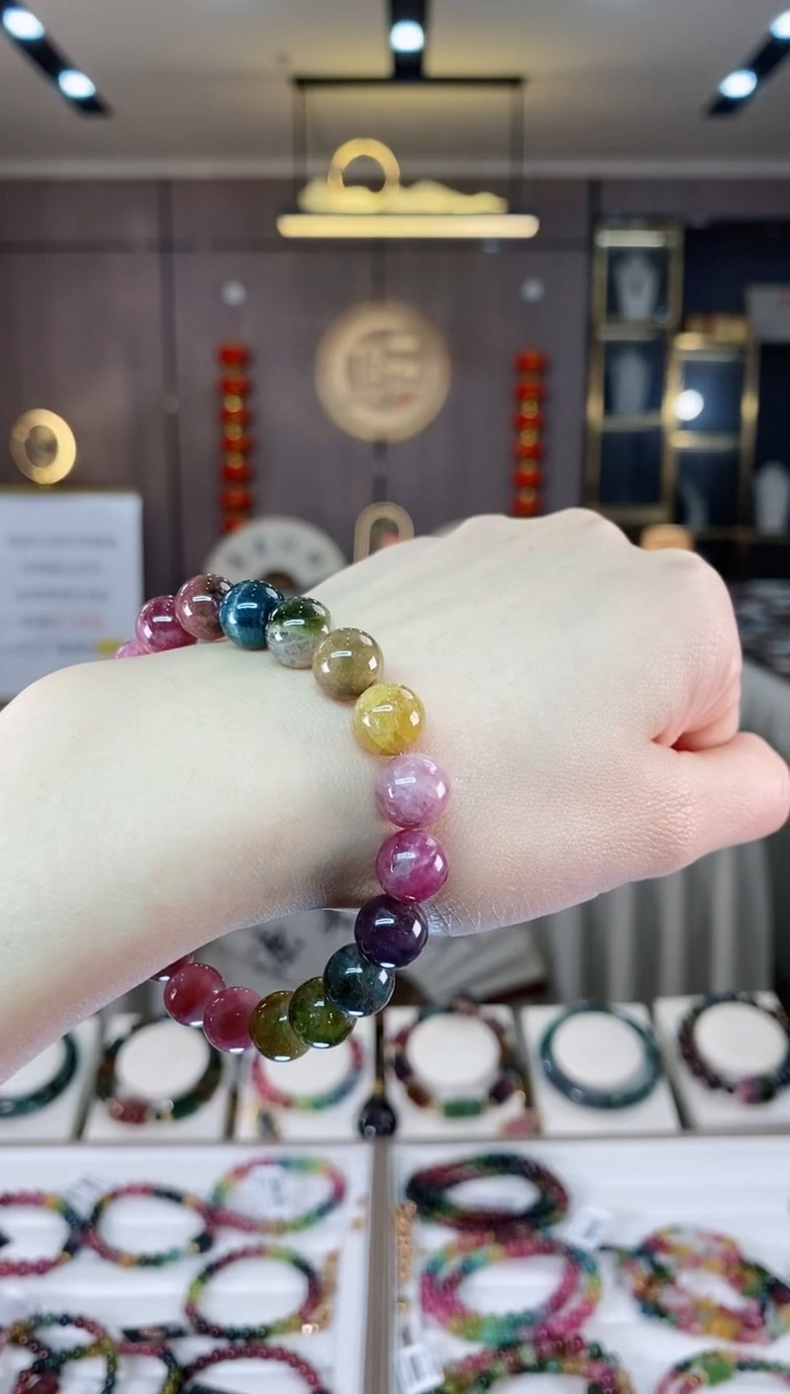 【闪购商品】碧玺单圈手串9mm+未镶嵌一物一证dan