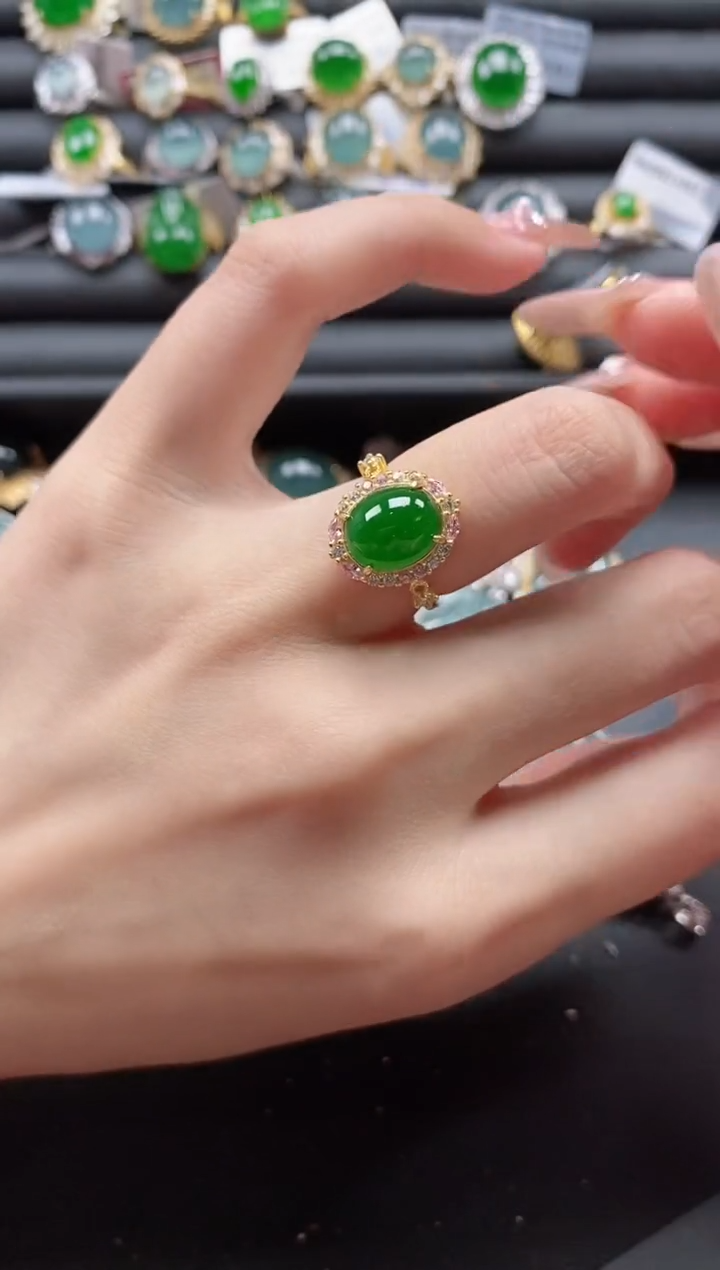 【闪购商品】翡翠戒指银S925镶嵌51151