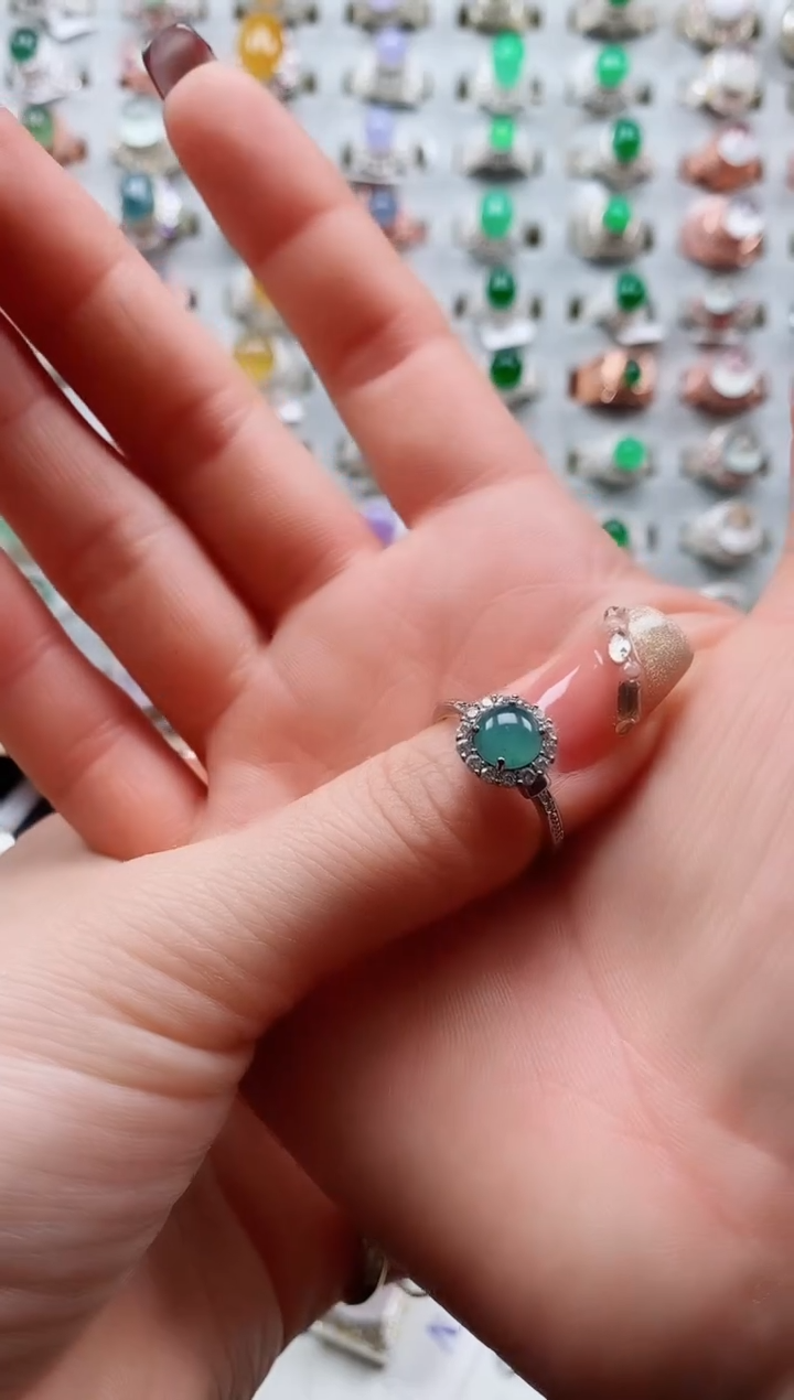 【闪购商品】翡翠戒指银S925镶嵌盘主女戒专场