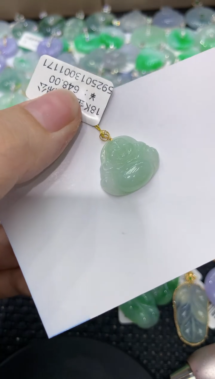 【闪购商品】翡翠颈饰18K金镶嵌1111111111