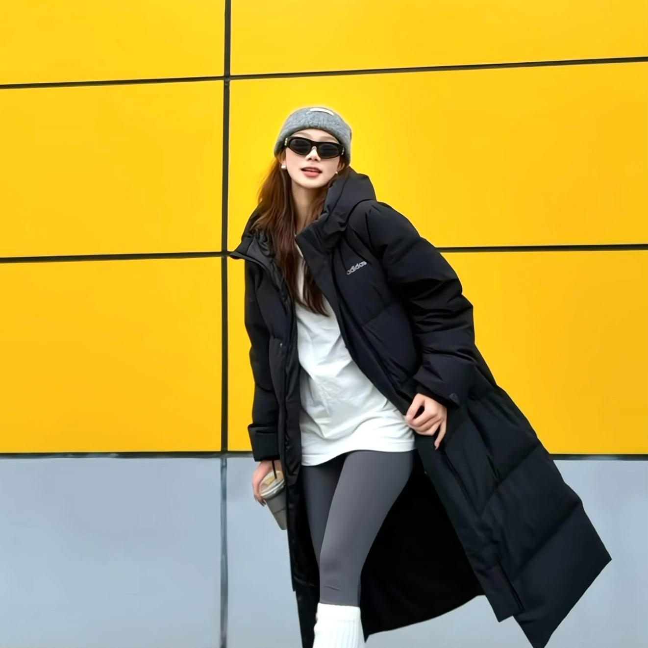 【阿迪达斯/adidas】男女冬季保暖600蓬长款连帽羽绒服KC2165[多色]