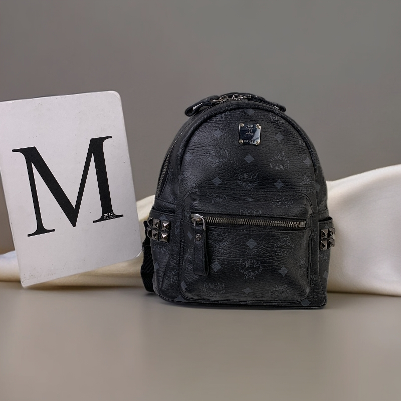 95新 MCM 21黑色mini双肩包/FYSD12710010/0010