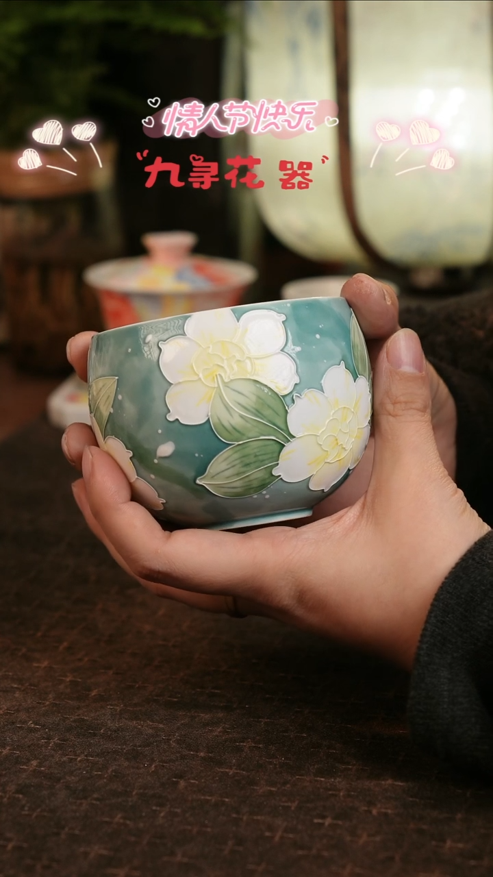 【闪购商品】556九寻景德镇手工手绘法华彩茶杯