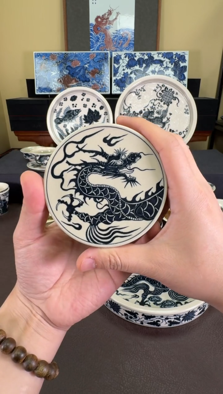 【闪购商品】二号釉1351龙纹盖置二号釉