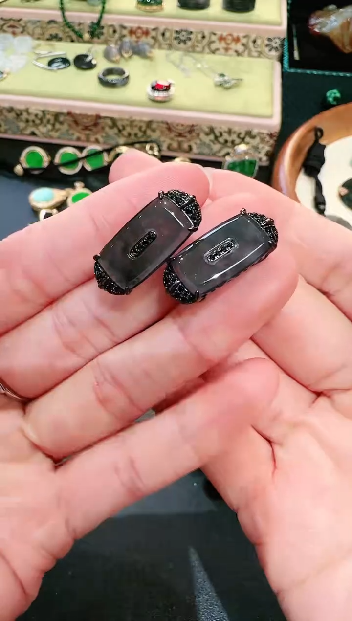 【闪购商品】翡翠颈饰银S925镶嵌耳饰