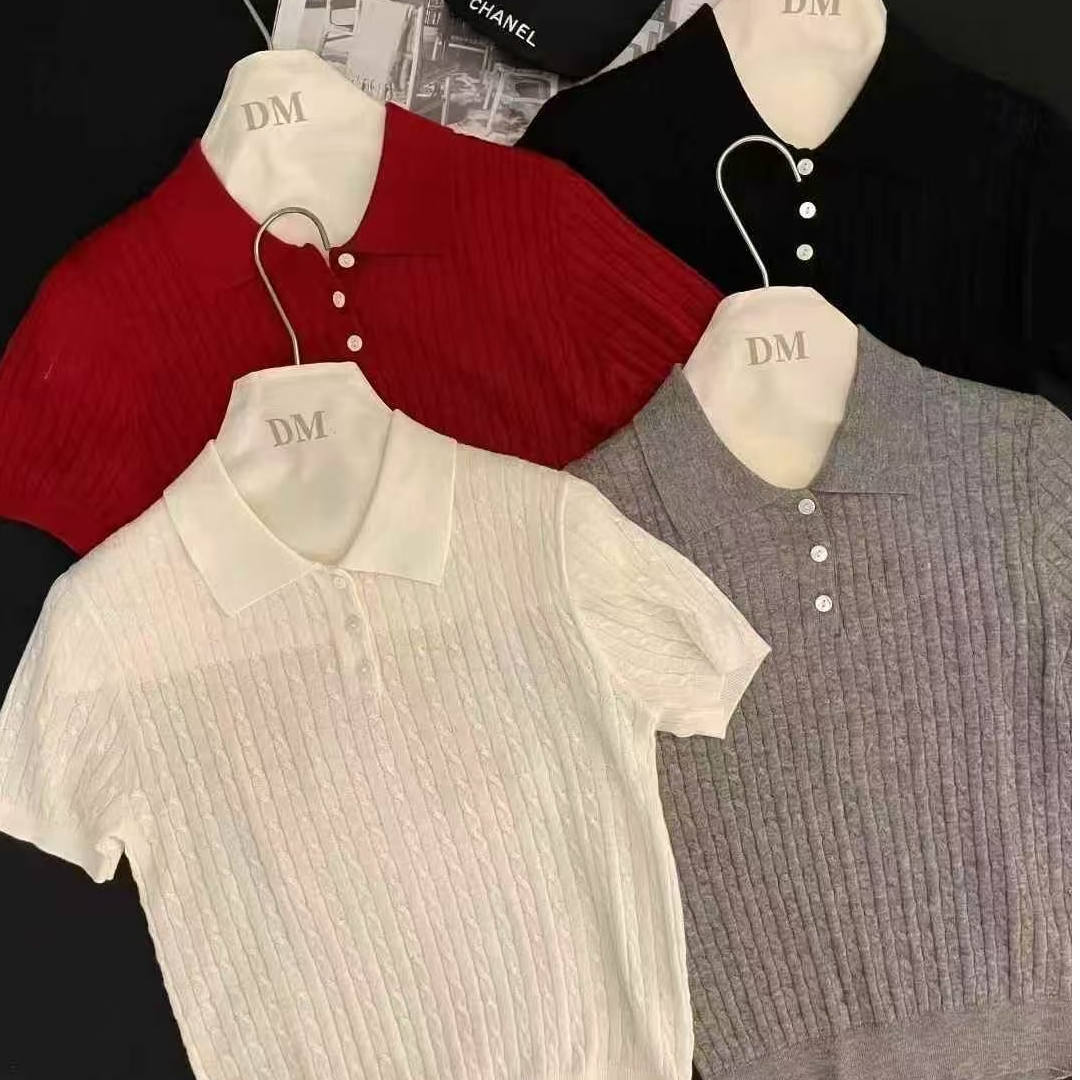 【阿蒙新款】绞花羊毛短袖