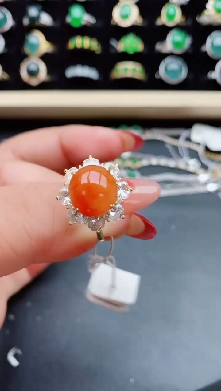 【闪购商品】翡翠戒指银S925镶嵌850085