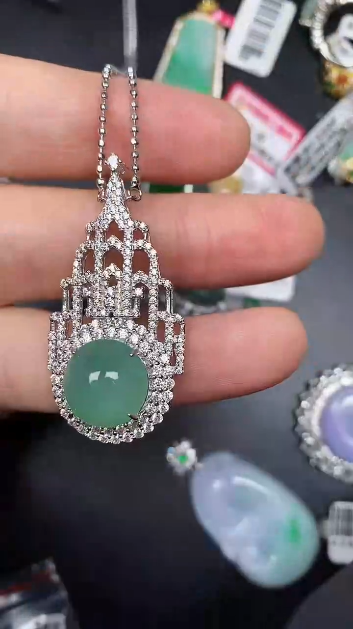 银S925镶嵌戒指翡翠5200