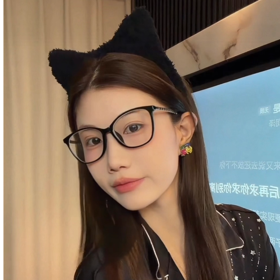 小香素颜镜平光镜克配度数防蓝光百搭显脸小不挑脸型