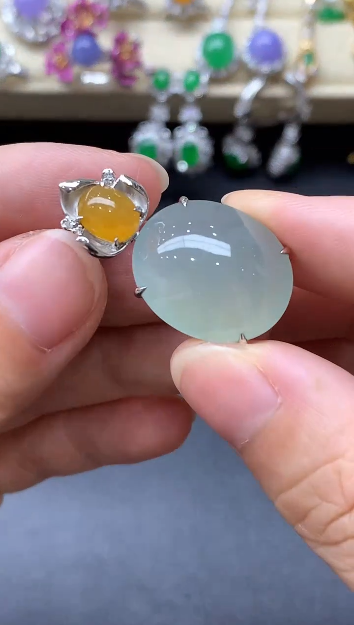 翡翠18K金镶嵌颈饰305-中国好珍宝