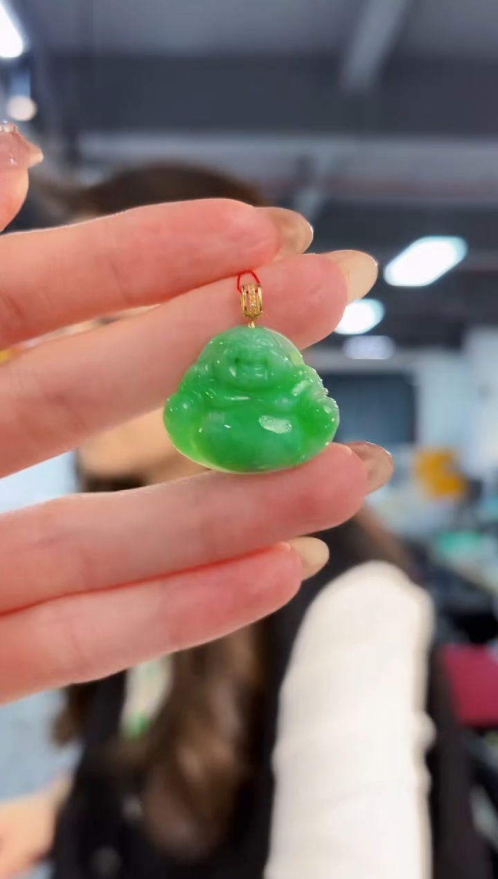 【闪购商品】翡翠颈饰18K金镶嵌缅料A货/支持复检/一件