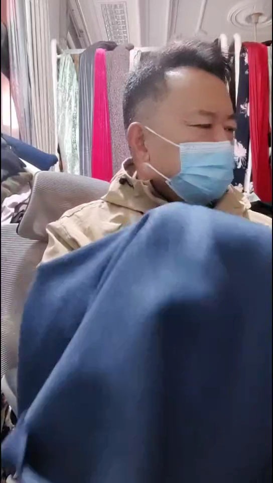 深雾蓝纯色双面布料
