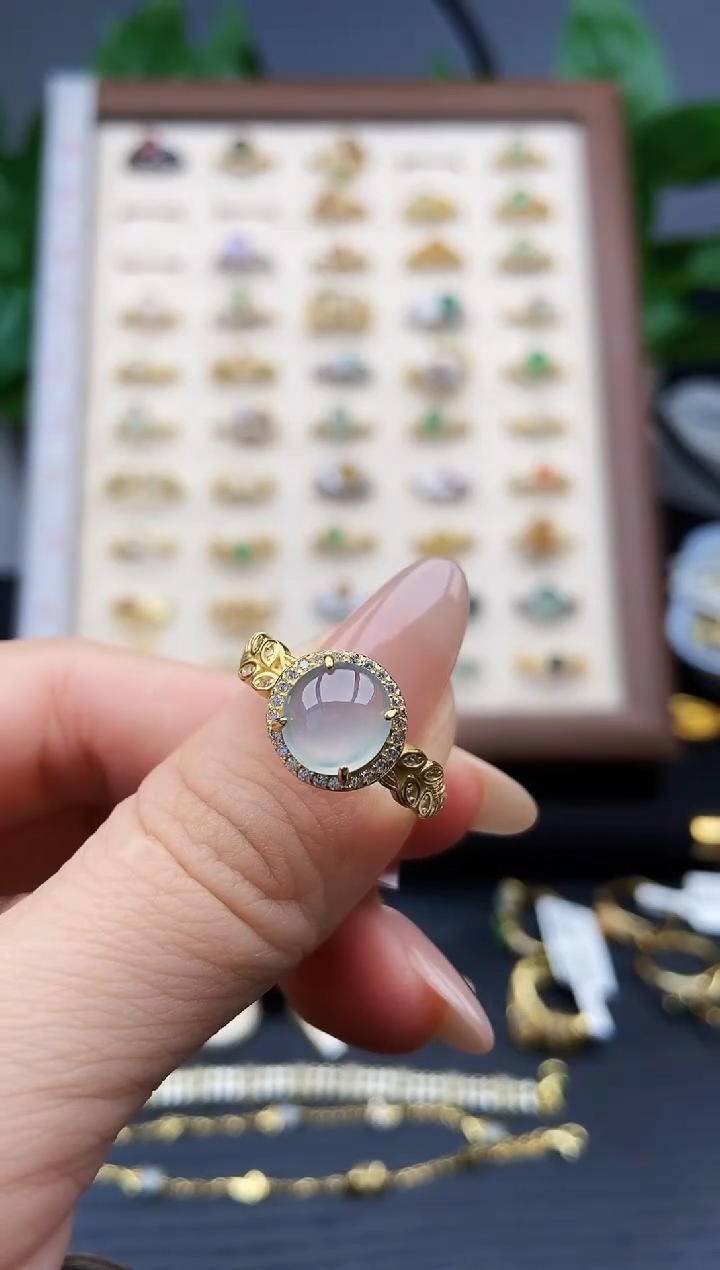 银S925镶嵌戒指翡翠12