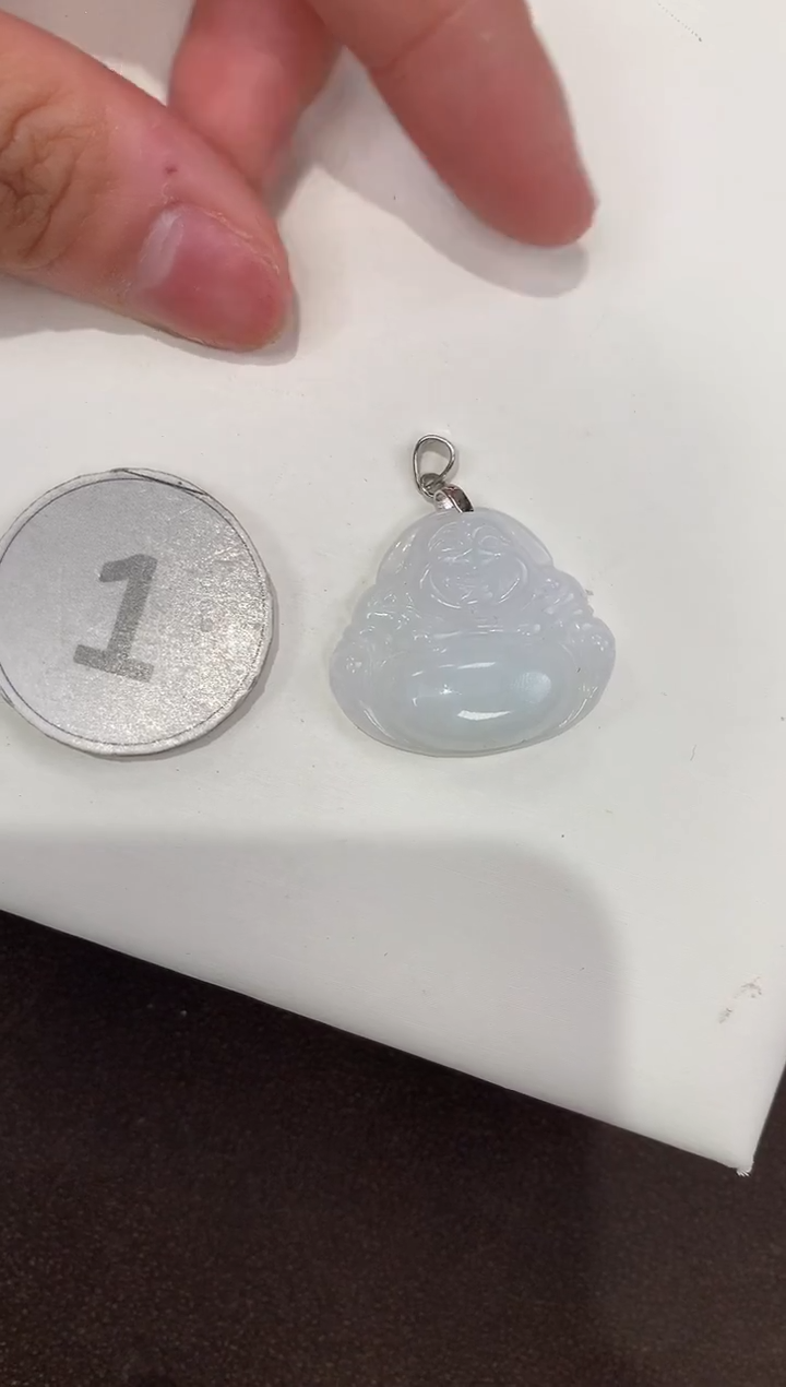 颈饰银S925镶嵌翡翠天然缅甸A货翡翠