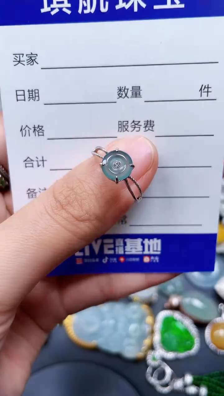 【闪购商品】翡翠戒指银S925镶嵌0158