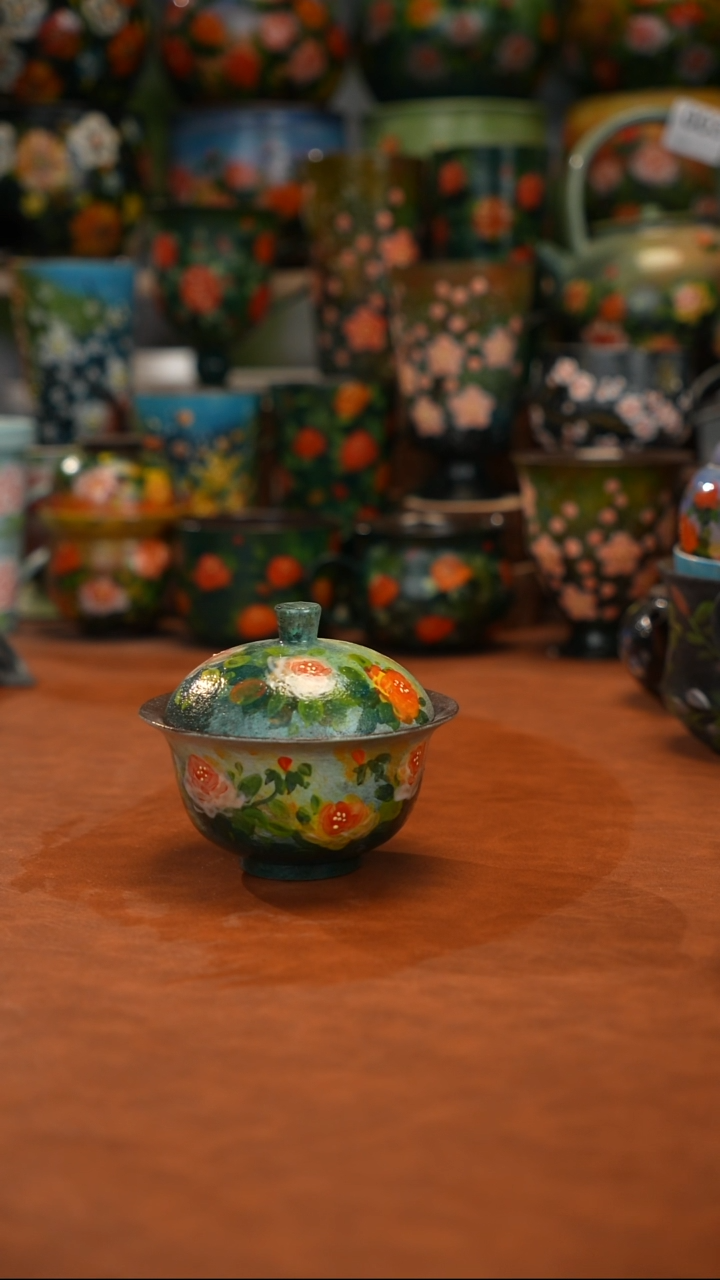 紫砂油画手绘釉下彩