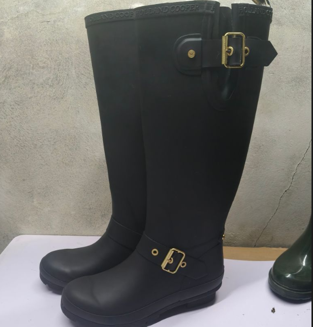 CH春秋加绒高筒)雨鞋高筒防水时尚水鞋黑色
