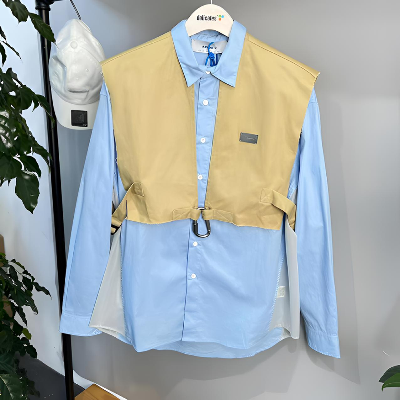 【HO】201 25新款男士拼色假两件休闲长袖衬衫 11030