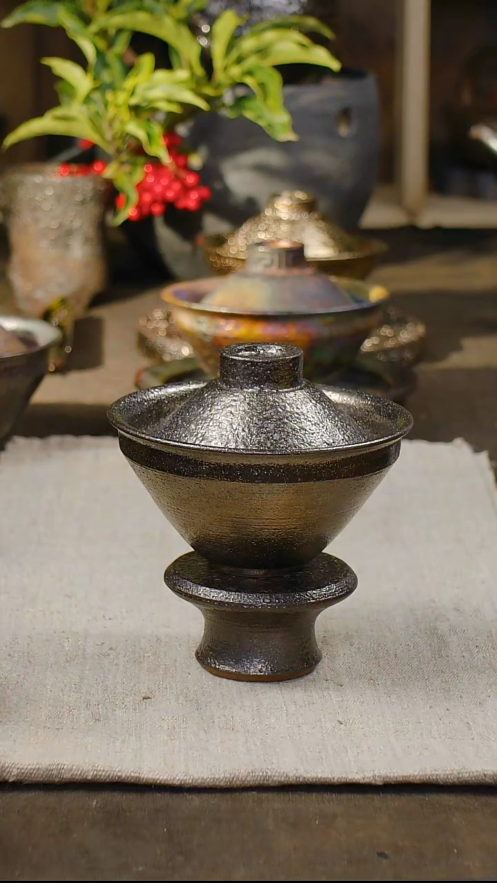 【闪购商品】明静砂器纯手作-------黑金盏泡