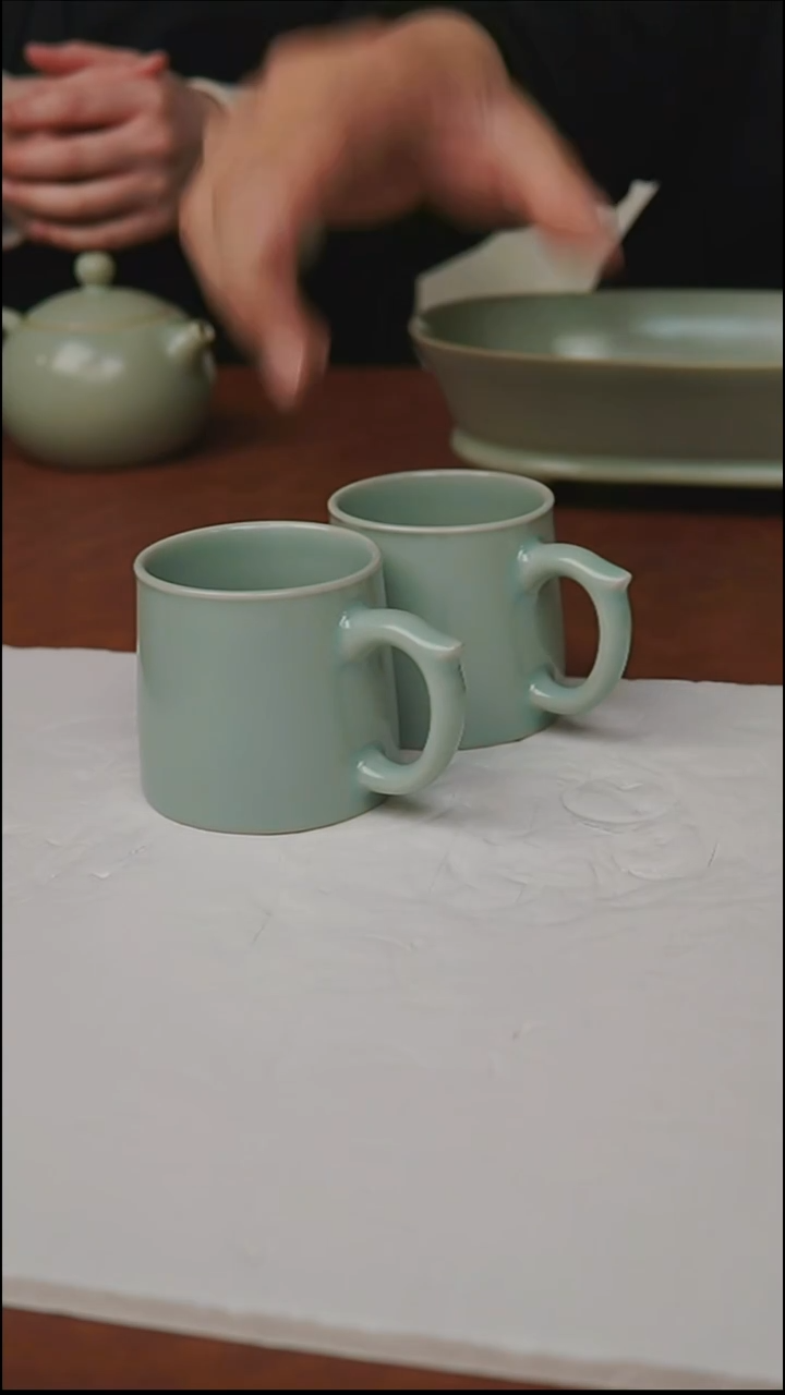 杯子瓷富山严选汝瓷，咖啡杯
