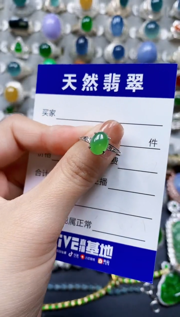 【闪购商品】翡翠戒指银S925镶嵌0451
